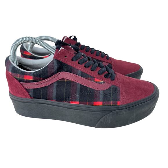 Vans Old Skool Stackform Sneakers Unisex Size M7.5/W9.0 Red Plaid Lace Up 721356 - Picture 4 of 11